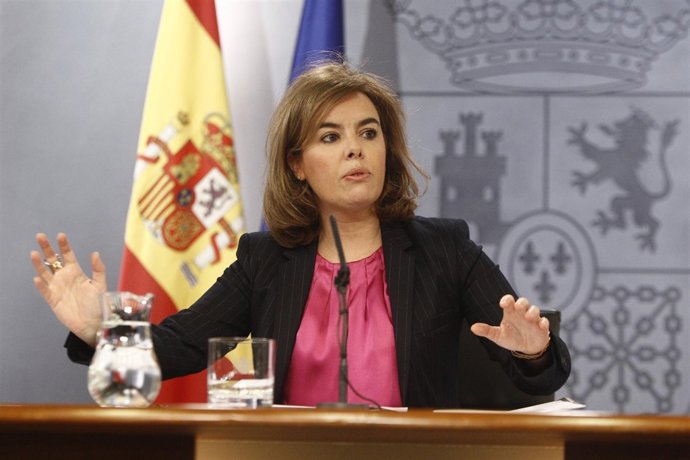 Soraya Santamaría tras el Consejo de Ministros