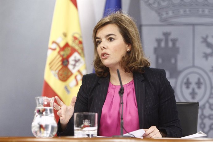 Soraya Santamaría tras el Consejo de Ministros