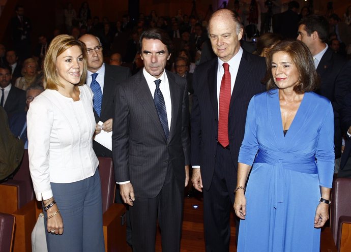 María Dolores de Cospedal, José María Aznar, Ana Botella y Enrique Krauze