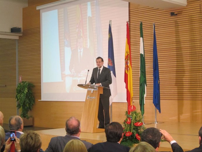 El presidente del Gobierno, Mariano Rajoy, en un encuentro con empresarios 