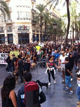 Manifestación en defensa de los animales en Valencia