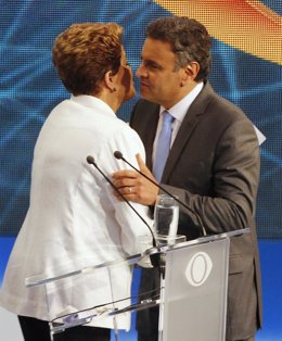 Neves y Rousseff en televisión