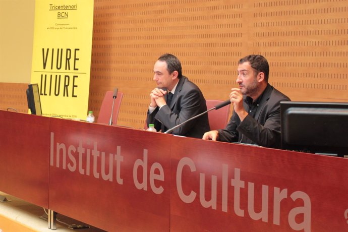 Jaume Ciurana y Toni Soler en la rueda de prensa de balance del Tricentenari