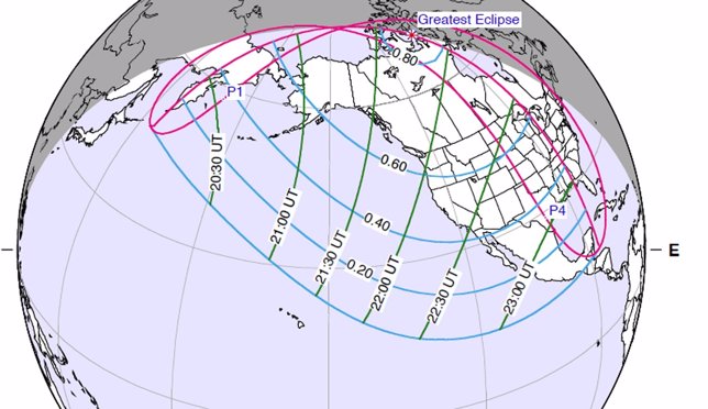 Eclipse parcial de Sol en América del Norte