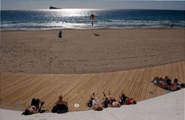 Una Playa de Benidorm e n invierno.