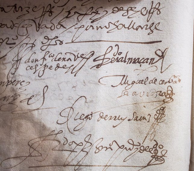 Firma de Miguel de Cervantes, en Estepa (Sevilla)