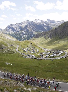 Ascensión a Alpe d'Huez durante el Tour de Francia