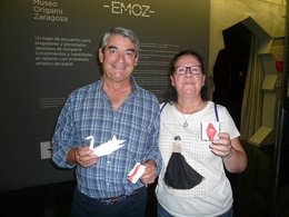 Visitantes del Museo de Origami en Zaragoza