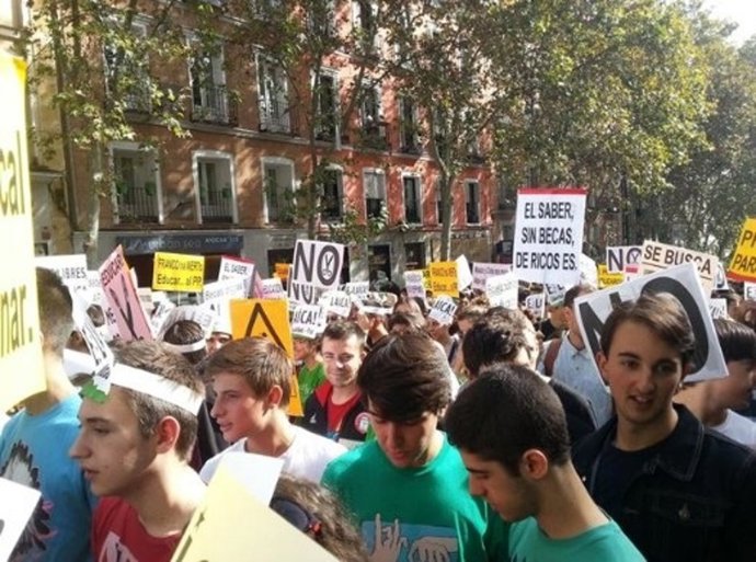 Huelga de estudiantes en Madrid contra la LOMCE octubre 2014