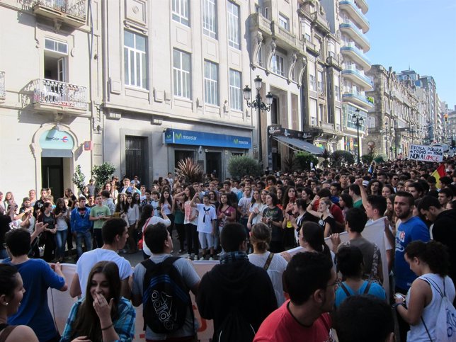 Manifestación de estudiantes en Vigo