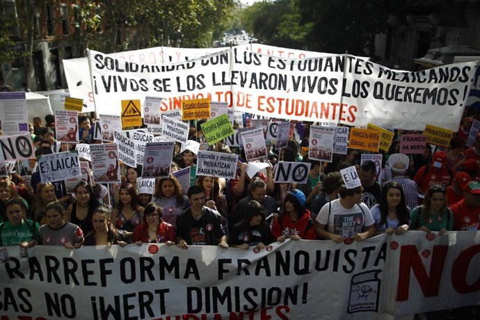 Manifestación de estudiantes en Madrid