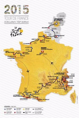 Mapa del recorrido del Tour 2015