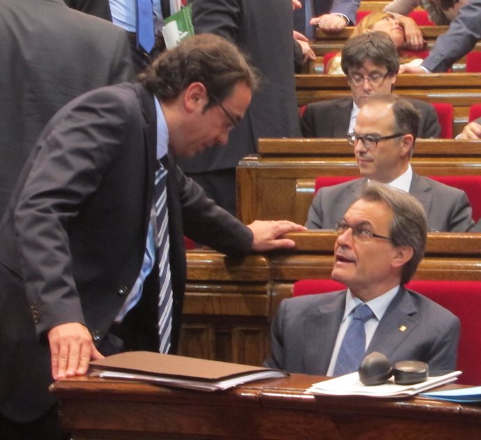 J.Rull y Artur Mas, en el Parlament