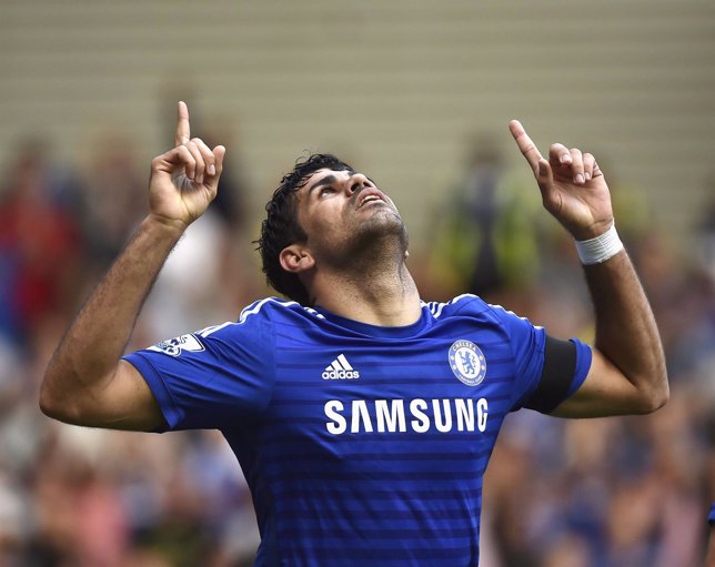 Diego Costa celebra un gol con el Chelsea