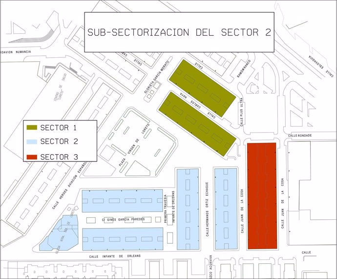 Plano del subsector 2 del barrio de Loreto