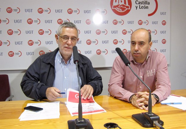 Agustín Prieto y Óscar Lobo en rueda de prensa de UGT