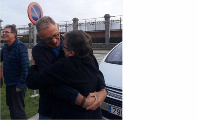 El etarra y ex sacerdota Ismael Arrieta a su salida de prisión
