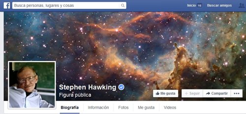 Página de Facebook de Stephen Hawking