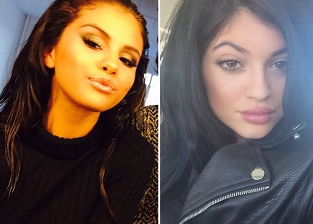 Duelo de 'morritos' entre Selena Gómez y Kylie Jenner