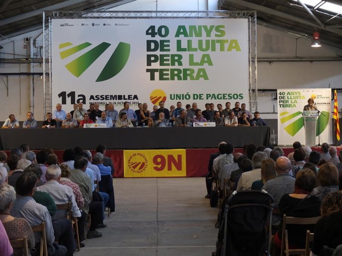 Momento de la clausura de la asamblea de UP