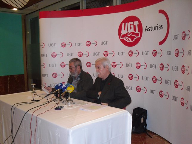 Cándido Méndez y Justo Rodríguez Braga, secretario general de UGT y UGT Asturias