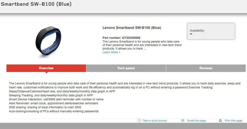 Lenovo Smartband SW-B100, una pulsera para la salud de los jóvenes