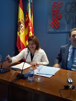 Isabel Bonig este martes en la Delegación del Consell en Alicante