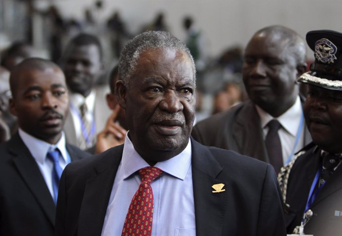 Zambia's President Michael Sata speaks to journalists at the 18th African Union 