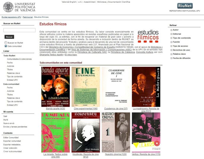 La UPV crea un fondo con revistas históricas de cine