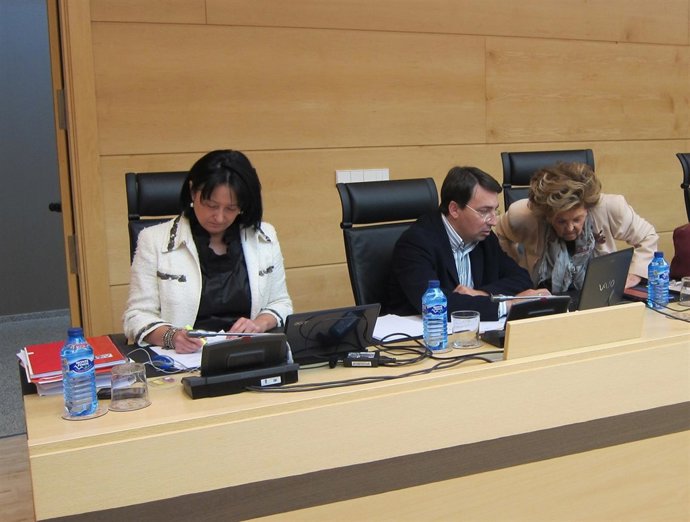 La oposición socialista durante la comparecencia de Mateos.