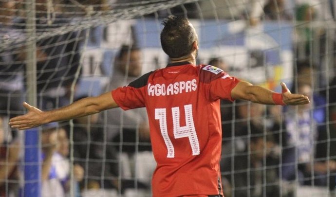 Iago Aspas celebra su 'hat-trick' con el Sevilla en Copa del Rey