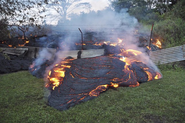 El avance de la lava del volván Kilauea