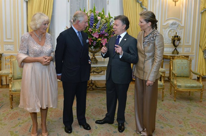 Carlos y Camila con el presidente de Colombia y su esposa