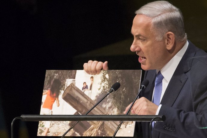 El primer ministro de Israel, Benjamin Netanyahu, habla ante la ONU