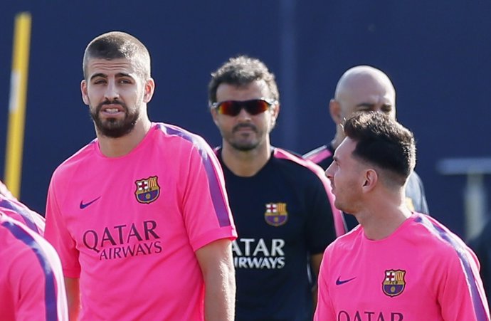 FC Barcelona Luis Enrique Gerard Piqué Messi entrenamiento