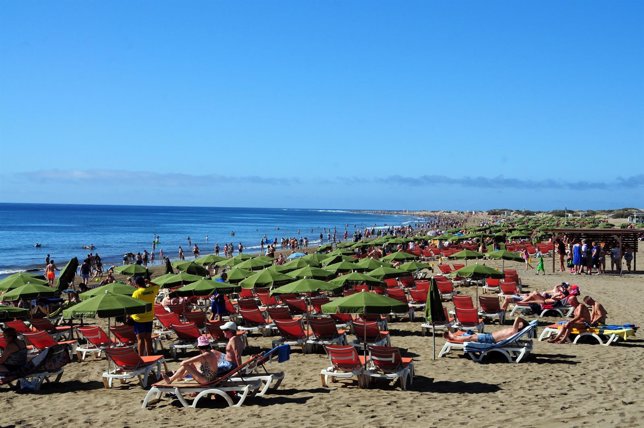 La Playa del Inglés, en Gran Canaria