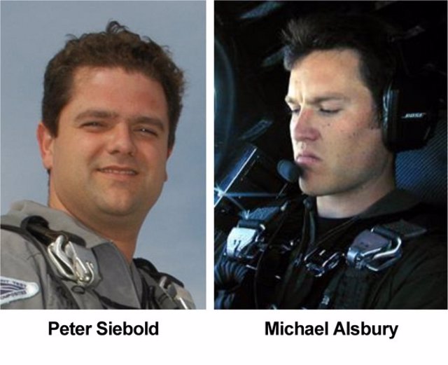 Los pilotos de la nave SpaceShipTwo durante el accidente