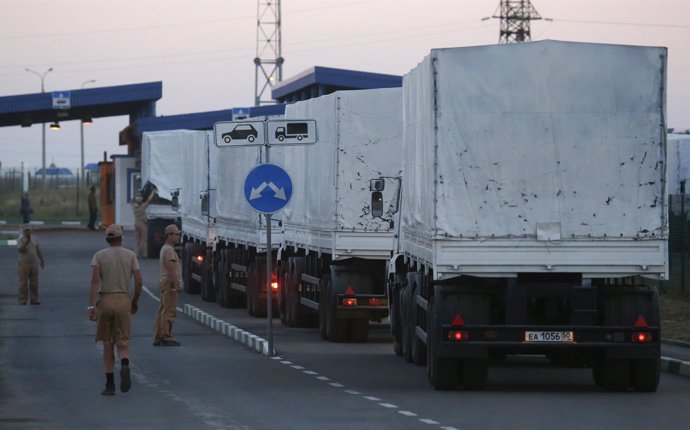 El convoy de ayuda humanitaria destinado a Ucrania vuelve a Rusia