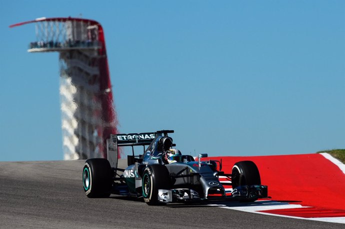 Lewis Hamilton en el circuito de las Américas
