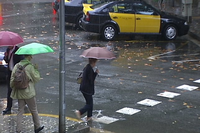 Lluvia intensa en Barcelona
