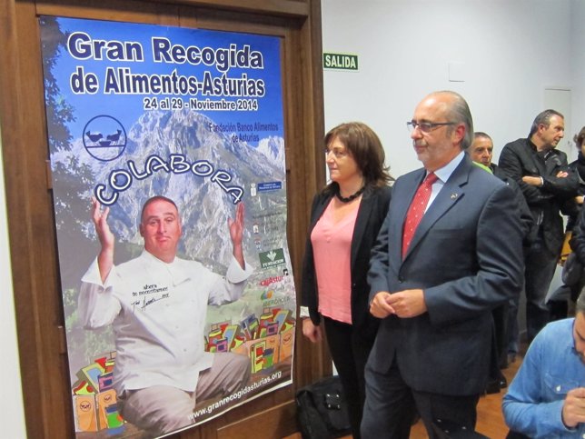 Belén Fernández Acevedo y Juan Luis Núñez, presidente del Banco de Alimentos