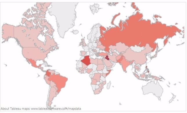 Mapa de periodistas asesinados