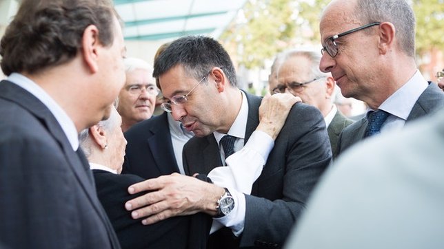 Jordi Bartomeu en el funeral de Biosca