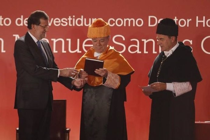Mariano Rajoy y el presidente de Colombia, Juan Manuel Santos