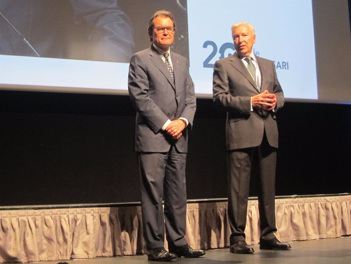 El presidente Artur Mas y el presidente de Cecot Antoni Abad