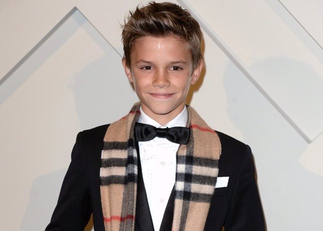 Romeo Beckham arriving at the 2014 Burberry Festive Campaign Launch starring Rom