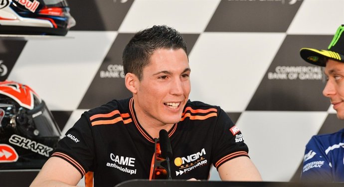 Aleix Espargaró en rueda de prensa en Losail
