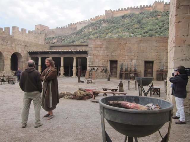 Rodaje de la película 'Clavius' a los pies de La Alcazaba de Almería