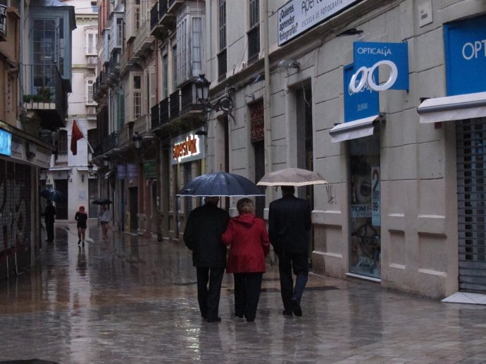 Precipitaciones, lluvia, llover, centro, paraguas, agua