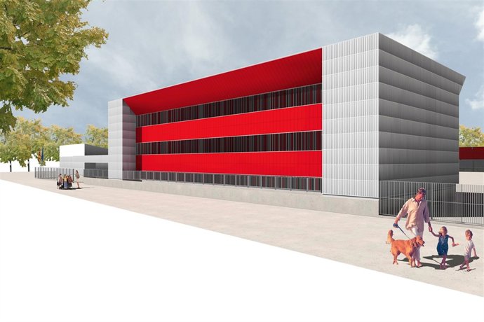 Recreación del nuevo centro escolar de Vadorrey